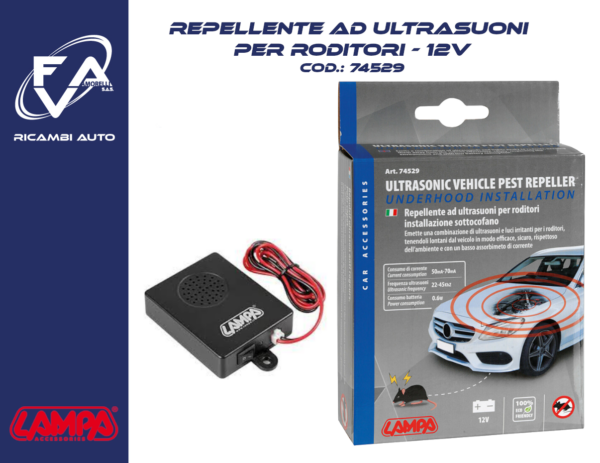 Repellente a ultrasuoni per roditori, topi, Lampa 74529