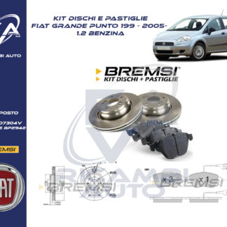 Kit Freni Anteriori Fiat Grande Punto 1.2 BENZINA - Bremsi