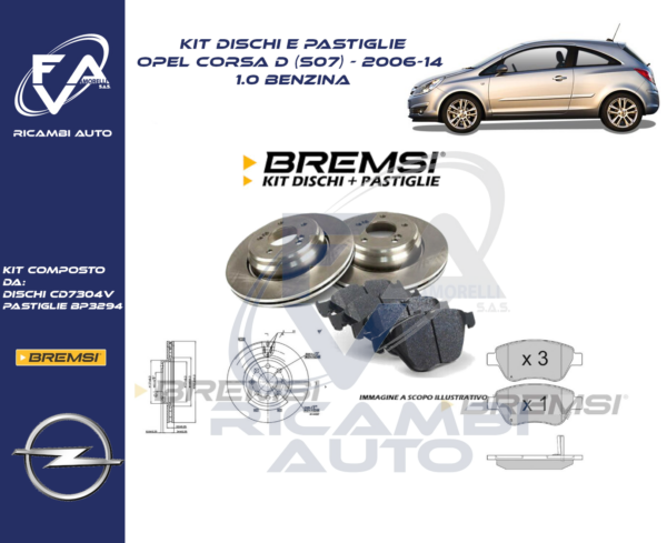 Kit Freni Ant. Opel Corsa D -1.0 BENZ Bremsi