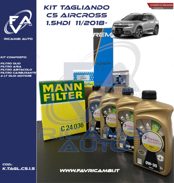 KIT TAGLIANDO C5 AIRCROSS 1.5 HDi 130CV 96 KW