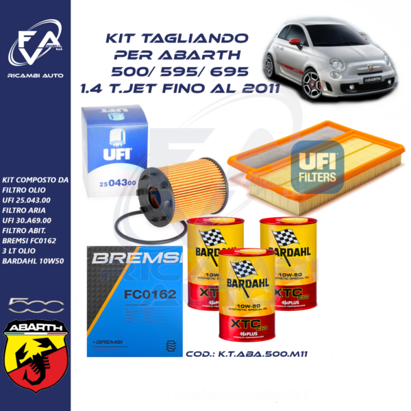 Kit tagliando Abarth 500, 595, 695 1.4 FINO AL 2011