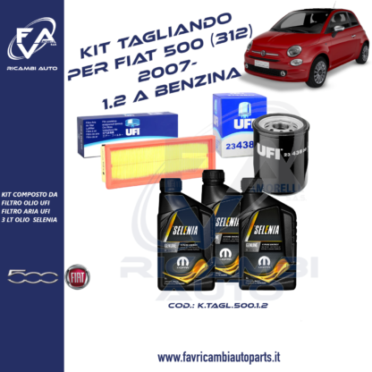 kit tagliando Fiat 500 (312) 2007 in poi 1.2 a Benzina