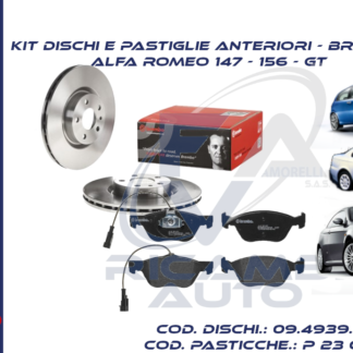 KIT dischi e pastiglie ANTERIORI - Brembo ALFA ROMEO 147 - 156 - GT