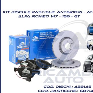 KIT dischi e pastiglie ANTERIORI - ate ALFA ROMEO 147 - 156 - GT