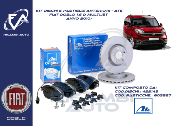 kit freni anteriori doblo 1.6 - 422145 e 603827-ate