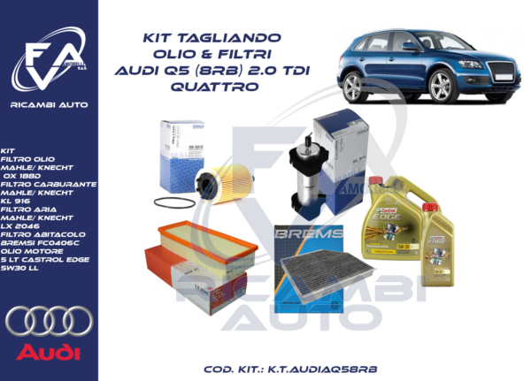 KIT TAGLIANDO AUDI Q5 8RB 2.0 TDi QUATTRO