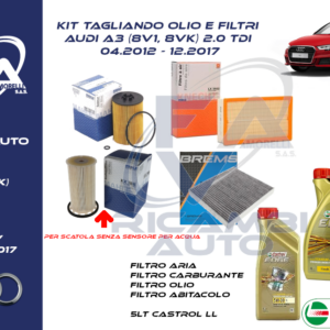 Kit Tagliando Audi A3 no sensore 2.0 TDi