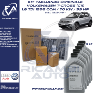 Kit tagliando originale T-CROSS 1.6 TDi 2018-