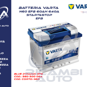 Batteria auto Varta Blue Dynamic EFB N60 60Ah 640A cod 560500064