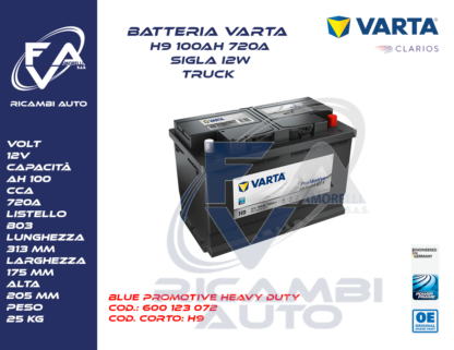 Batteria Varta Promotive Heavy Duty H9 100Ah 720A 600123072
