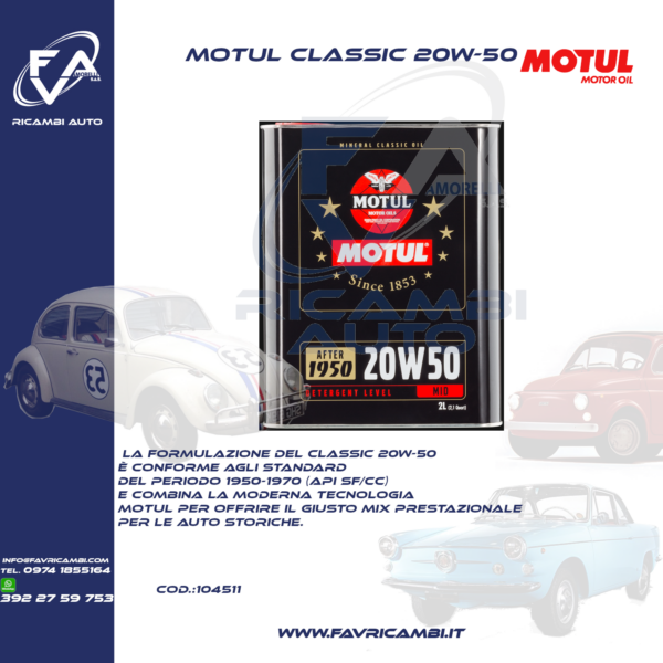 MOTUL CLASSIC 20W50 2Lt 104511